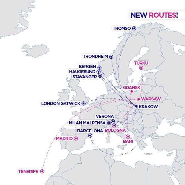Новые маршруты WizzAir из Польши